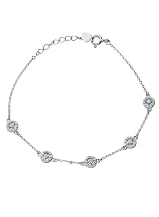 Sterling Silver 925 Round Shaped Bracelet - FKJBRLSLU1022 