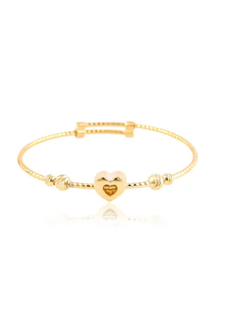 18k Gold Baby Bracelet Featuring Intricate Leaf and Vine Designs for a Whimsical Touch 