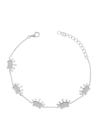925 Italian Silver Crowns Bracelet 