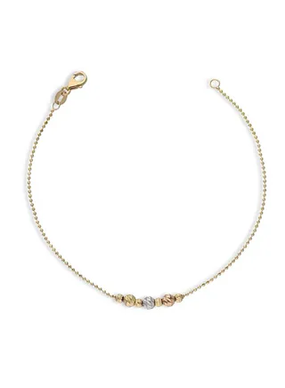 Trio Tone Gold Beads Bracelet 18KT - FKJBRL18KU1037 