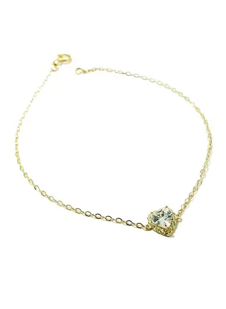 18K Pure Gold Gem Stone Bracelet 