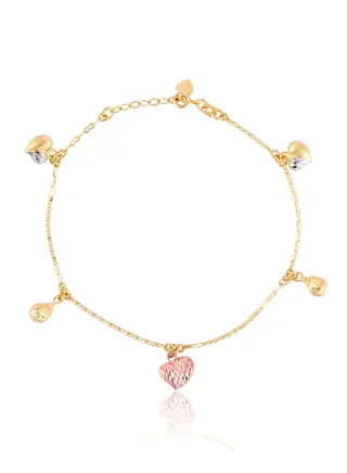 18k Gold Heart Bracelets as Gifts 
