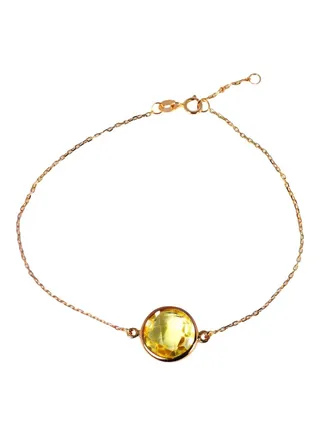18 Karat Rose Gold Citrine Studded Bracelet 