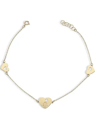 Gold Hearts Bracelet 18KT - FKJBRL18KU1033 