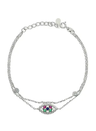 925 Italian Silver Eye Shaped Bracelet 