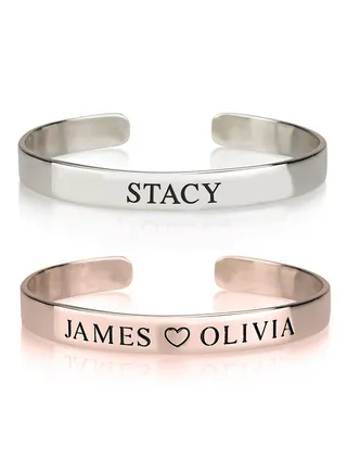 Silver 925 Personalized Name Bangle Bracelet 