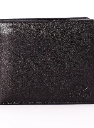 top leather (SA 123) brand Mens Slim Bifold Wallet Minimalist Front Pocket Wallets for Men - Thin & Stylish .Black 