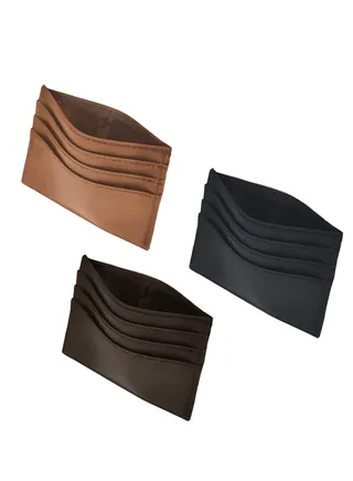 Bundle of 3 small leather light easy portable cards holder wallet 