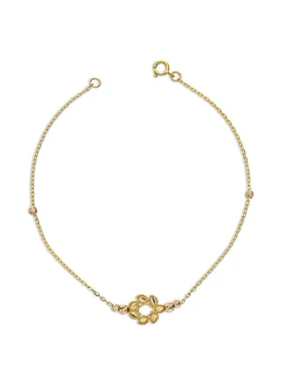 Gold Leaf Shaped Bracelet 21KT - FKJBRL21KU6010 