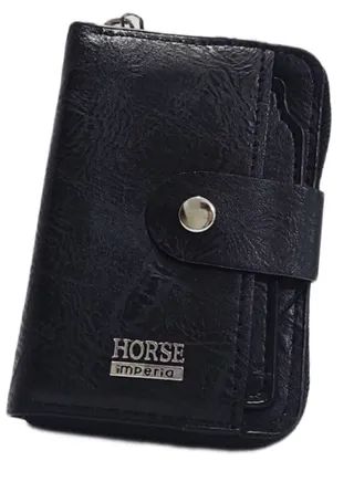 Small unisex leather wallet with extra separated card holder 