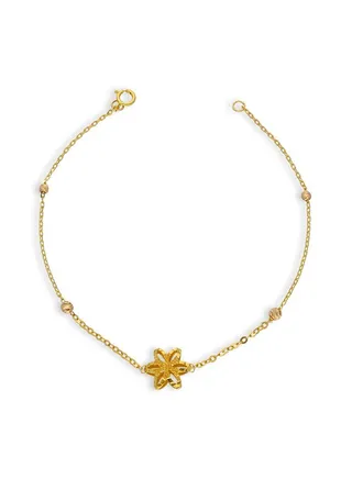 Gold Flower Shaped Bracelet 21KT - FKJBRL21KU6040 
