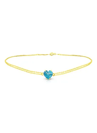 18 Karat Solid Yellow Gold Swiss Topaz Bracelet 