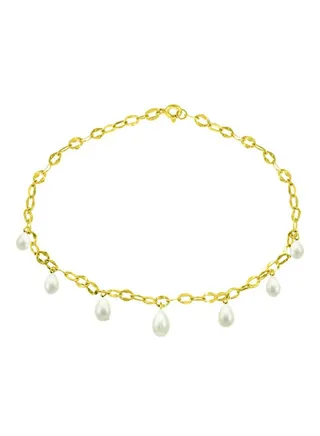 18 Karat Gold Pearl Drops Bracelet 