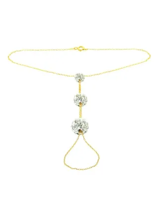 18K Gold Gradual Crystal Ball Chain Bracelet 