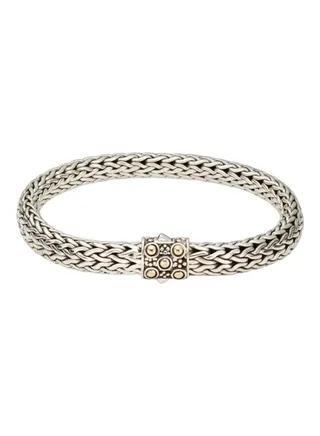 Dot Sterling Silver and 18K Yellow Gold Bracelet for Women One Size 