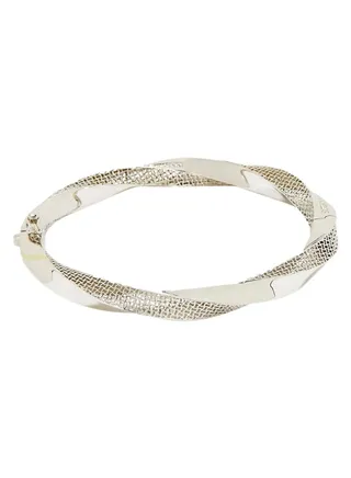 18K White Gold Diamond Bangle 