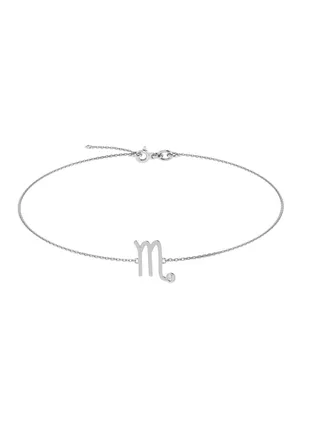 Capri Gold 18K White Gold Scorpio Zodiac Sign Bracelet with Diamond 