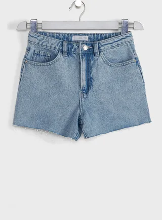 Kids Frayed Hem Denim Shorts 