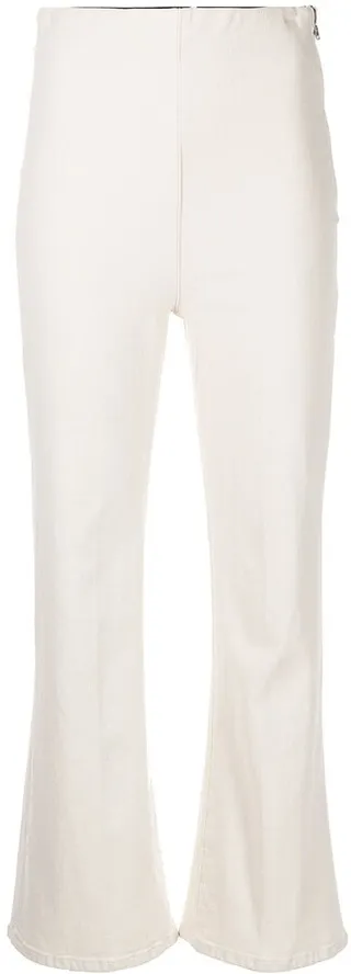 Cropped High-Waisted Flare Trousers