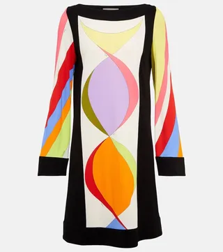 Printed jersey minidress