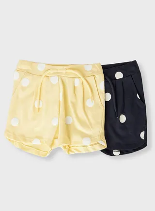 Kids 2 Pack Polka Dot Shorts 