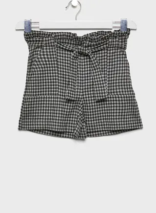 Kids Knotted Checked Shorts 