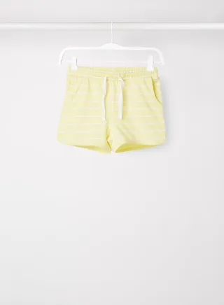 Kids Striped Cotton Shorts Yellow Pear 