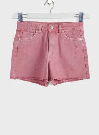 Kids Frayed Hem Denim Shorts 