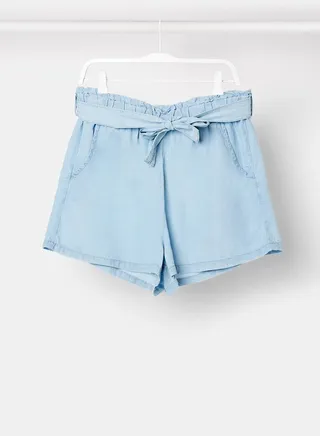 Kids Bow Paperbag Waist Shorts 