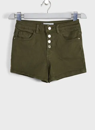 Youth Button Detail Denim Shorts 