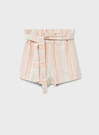 Kids Striped Tie Waist Shorts 