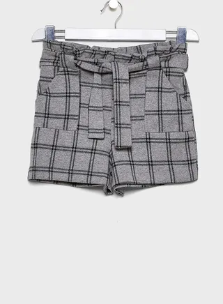 Kids Knotted Checked Shorts 