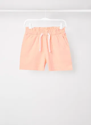 Kids Drawstring Waist Shorts Orange 