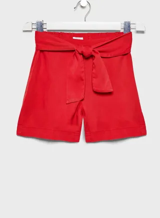 Kids Bowed High Waist Shorts 
