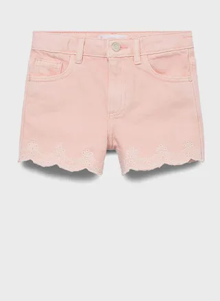 Kids Embroidered Denim Shorts 