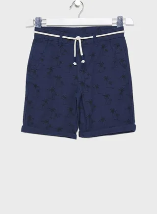Kids Tie Waist Printed Shorts 
