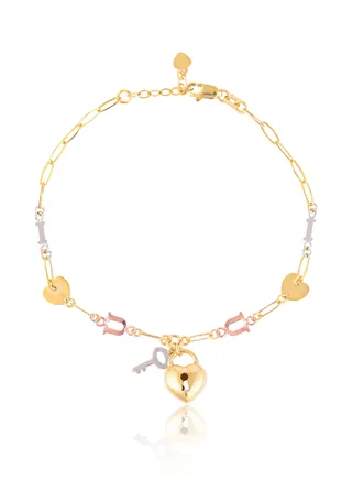 18k Gold Heart Bracelet Fashion 