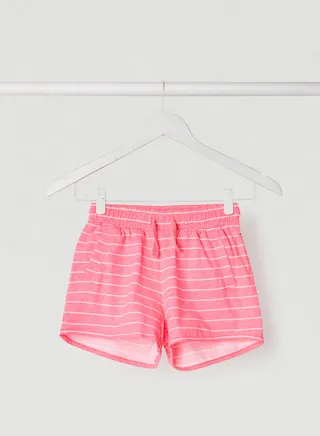 Kids Striped Shorts White 