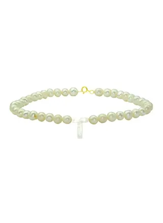 Pearls Studed Letter T Bracelet 