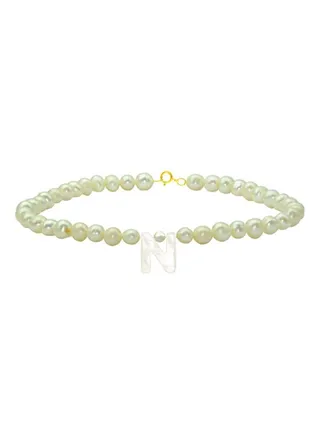 Pearls Strand Letter N Bracelet 