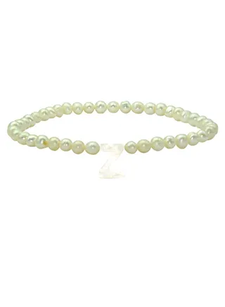 Pearls Letter Z Elastic Bracelet 