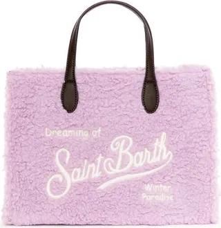 Lilac Sherpa Fabric Handbag