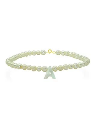 Pearls Strand Letter A Bracelet 