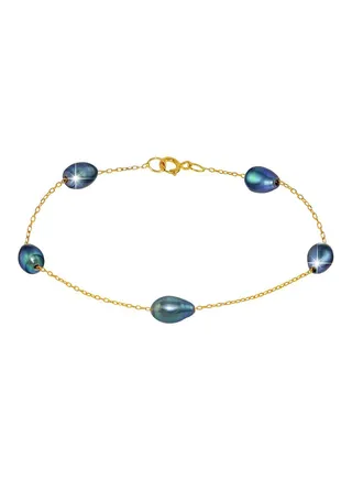 18 Karat Gold Pearl Bracelet 