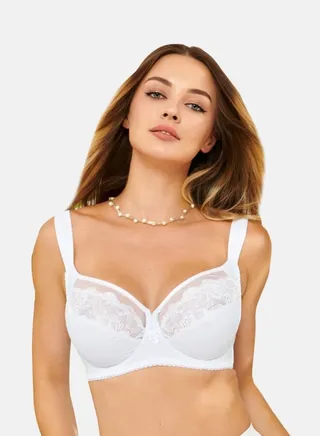 Bust Lifting Wireless Bra with Wide Adjustable Straps and No Underwire 36-48 DEF 