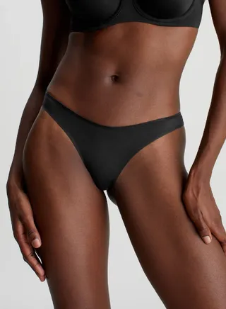 Women's Brazilian Briefs - Minimalist -  soft microfibre, Black 