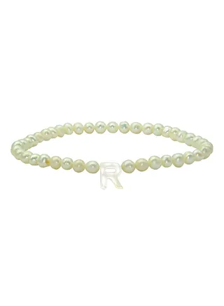 Pearls Letter R Elastic Bracelet 