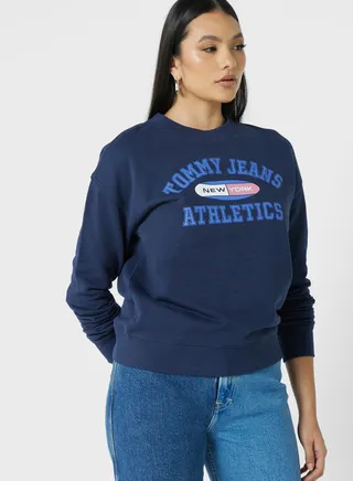 Crew Neck Logo Graphic Sweatshirt