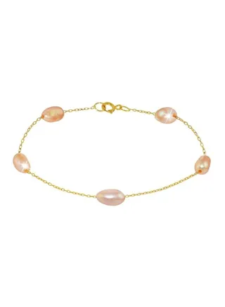 18 Karat Gold Pearl Bracelet 