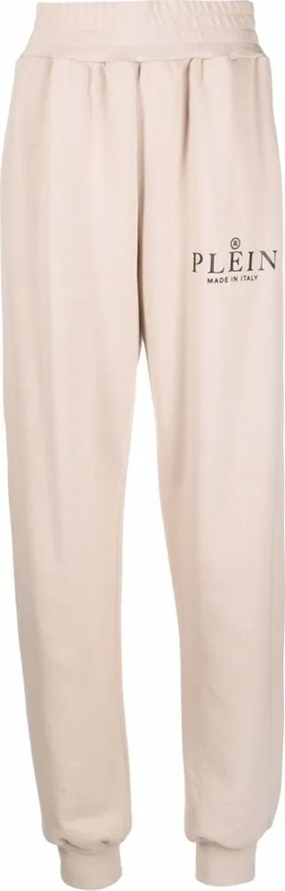 Iconic Plein high-waisted cotton track pants
